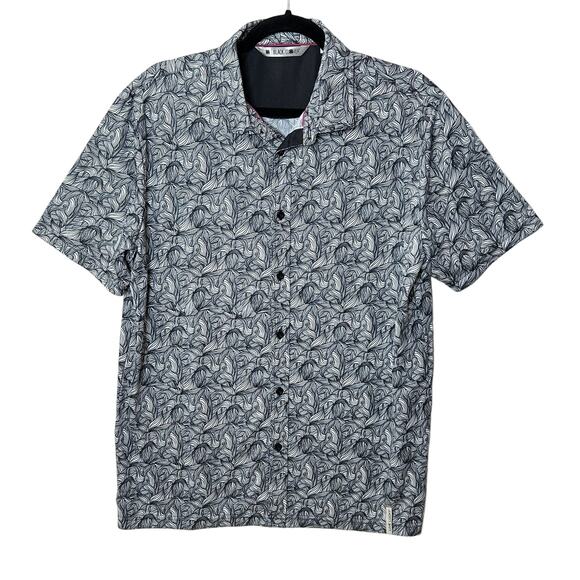 Black Clover Other - New Black Clover Button Up Short Sleeve Golf Shirt Black White Men Large NWOT